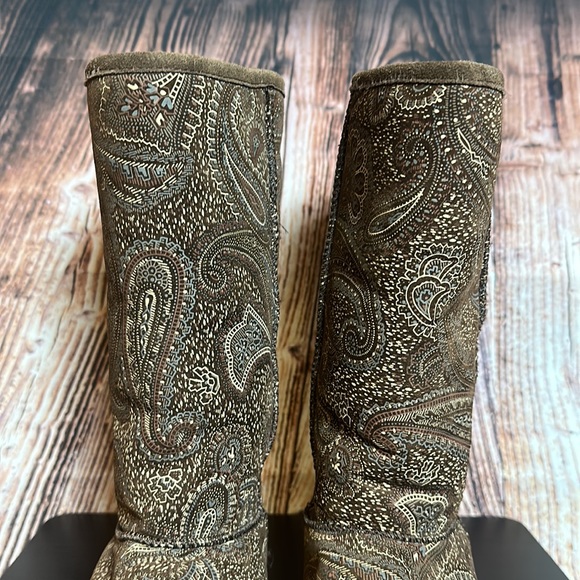 Zealand Alpine Paisley Print Tall Boots Womens Sz 7 - Picture 5 of 13
